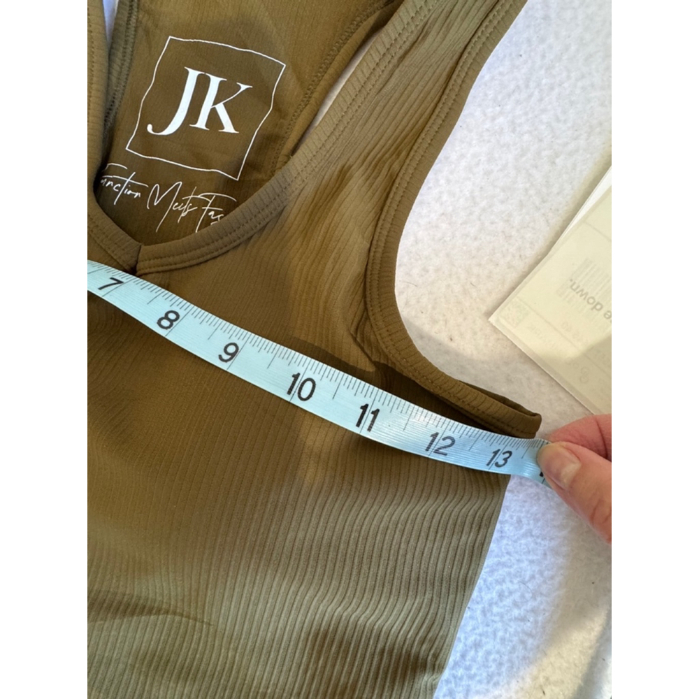 Jadyk Lyra back cell pocket brami Tank Top S/M Olive Green Ribbed Racerback - Picture 8 of 9